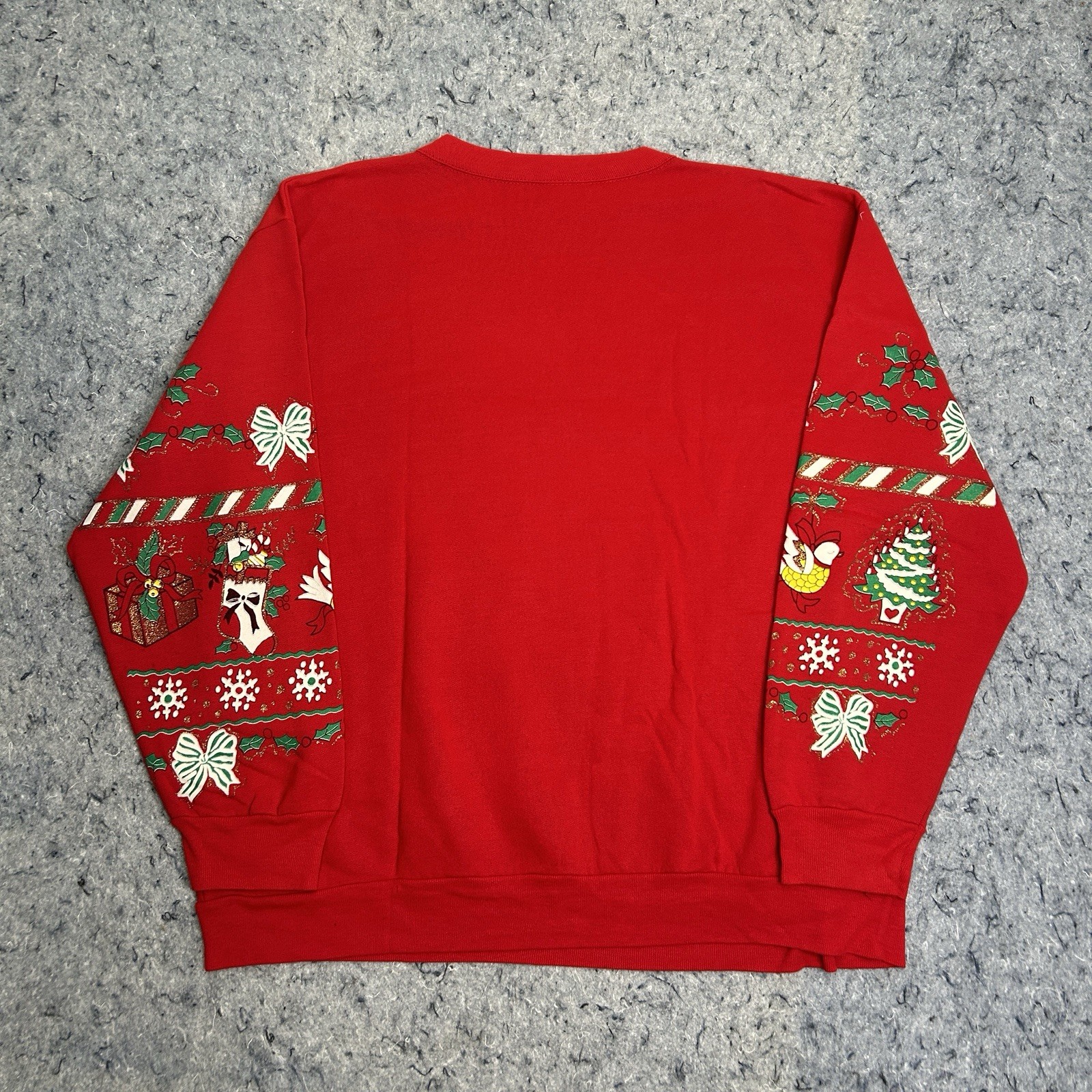 Vintage Holiday Time Christmas Sweatshirt USA Teddy Bears XL Red Ugly Sweater