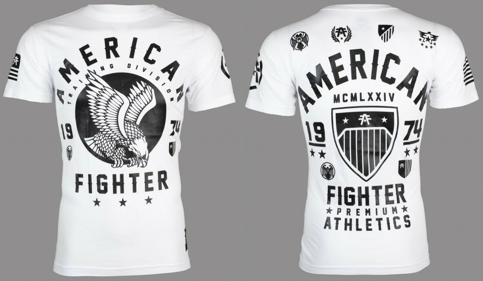 AMERICAN FIGHTER Fort Hays White Athletic Mens Crewneck T-shirt S-3XL NWT