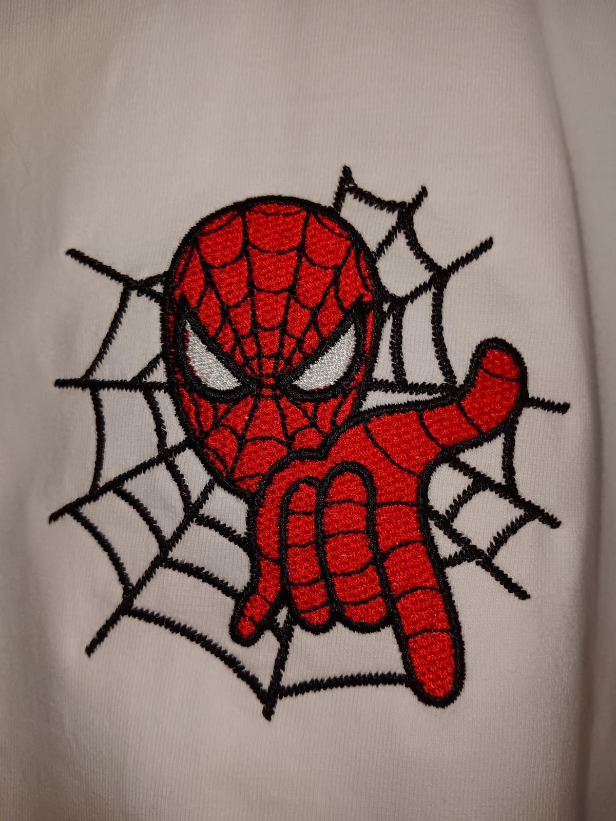 Spider Man Embroidered T-shirt – White – Otto Heavy Cotton Comfy Tee