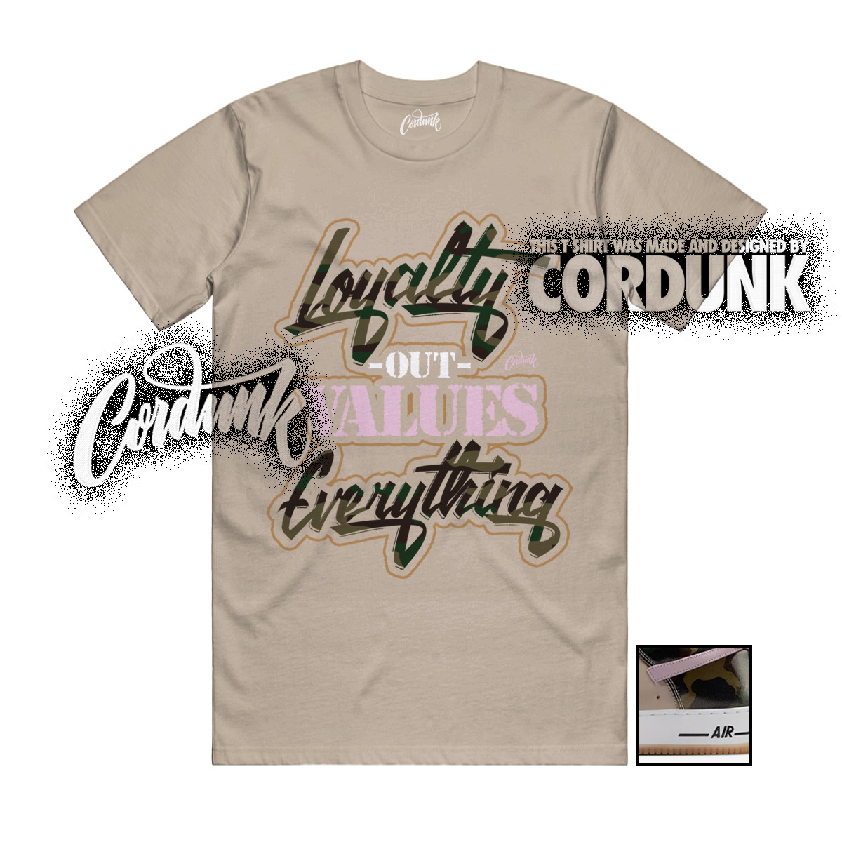 Air Force 1 Low 07 LV8 Patent Camo Pink Multi Color Khaki T Shirt Match LYLTY