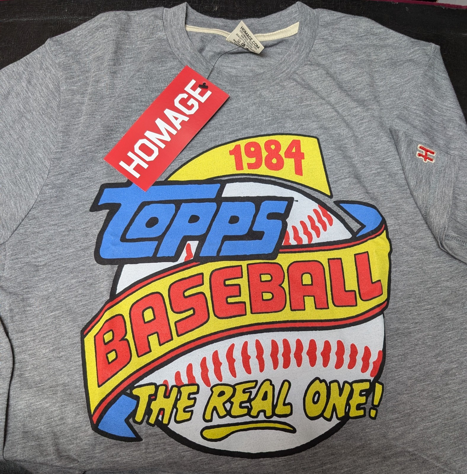 Topps X Homage 1984 Baseball Style Gray T Shirt Sizes S – XXXL New W/ tags