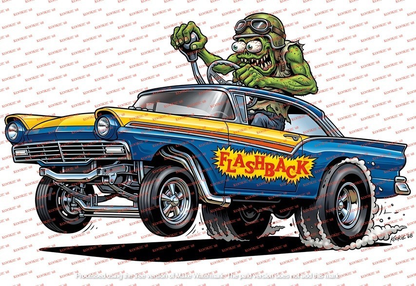 New Roth Style Hot Rod AMT model Gasser Monster Weirdo TShirt Flashback ’57 Ford