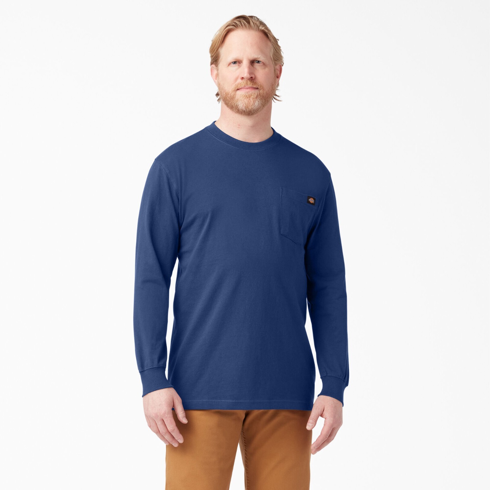 Dickies Long Sleeve Heavyweight Pocket Tee. Dickies Pocket T WL450, Deep Blue