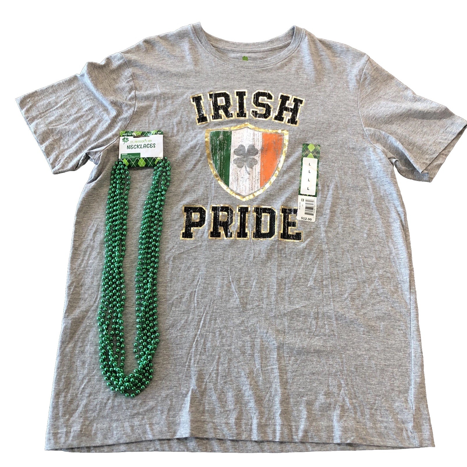 Irish Pride St Patrick’s Day T-shirt Ireland Flag Colors Coat Of Arms Large