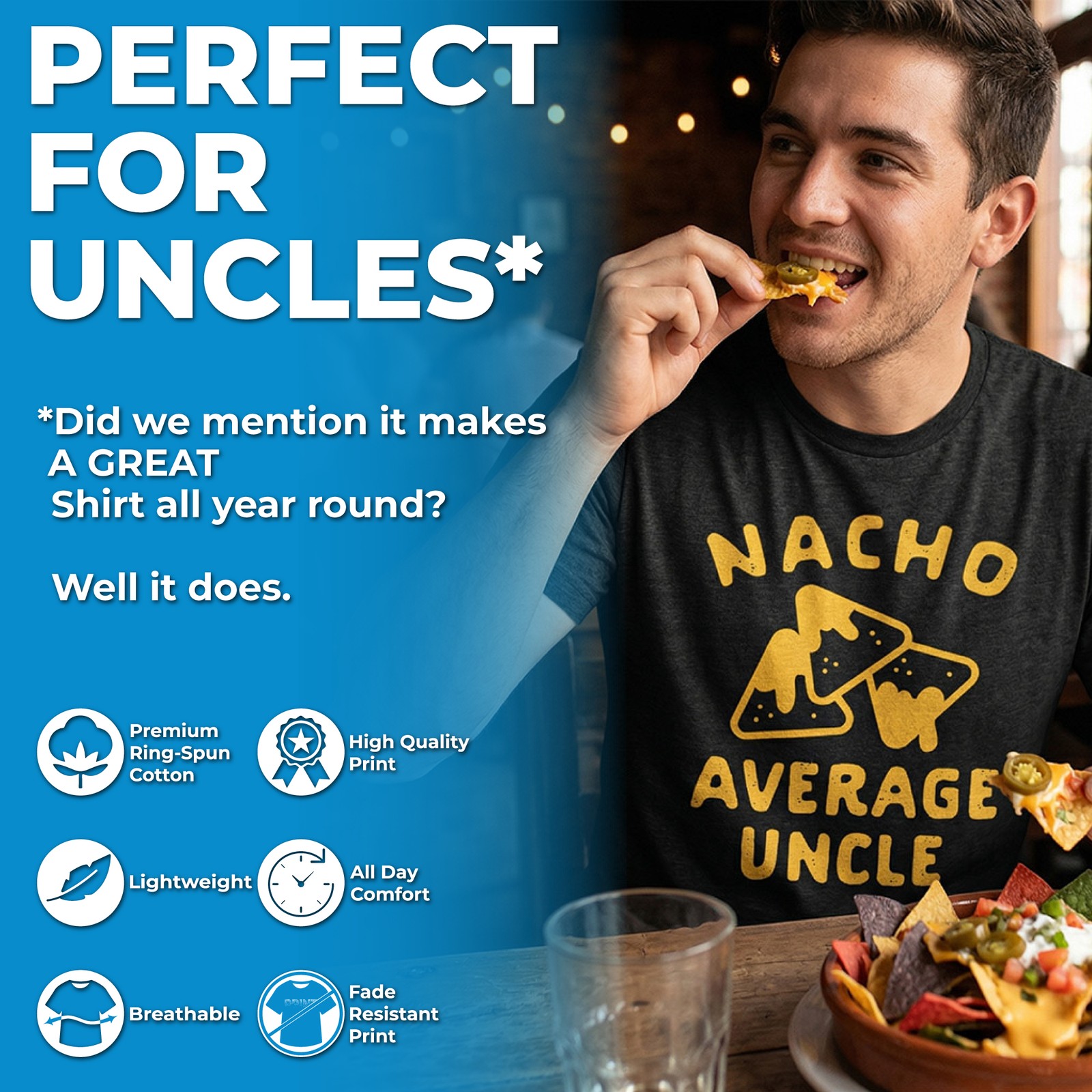 Mens Funny T Shirts Promoted To Uncle 2026 Sarcastic Family Tee For Men