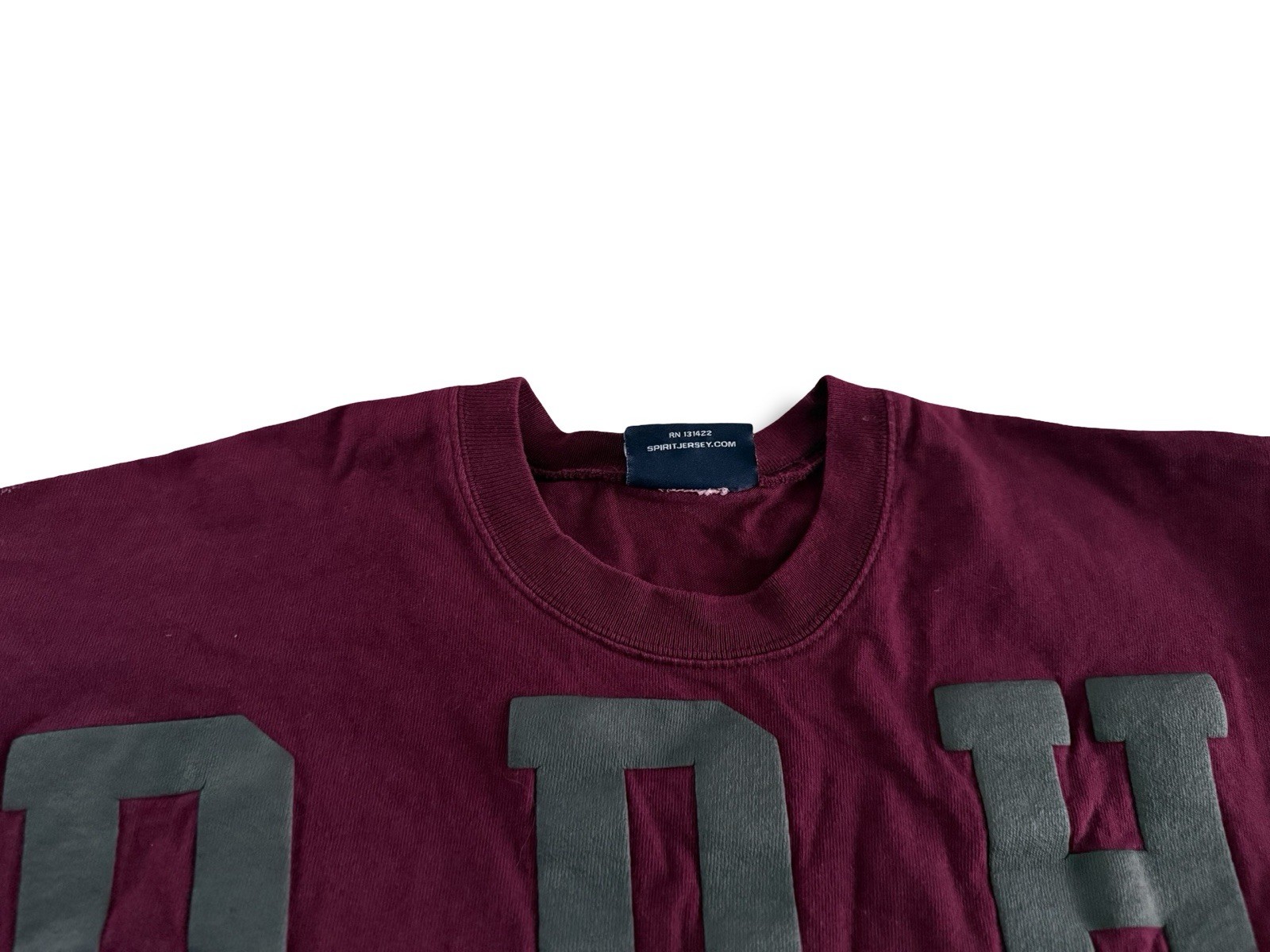 Vintage Spirit Jersey Fordham University Large Burgundy Gray Puff Print T-Shirt