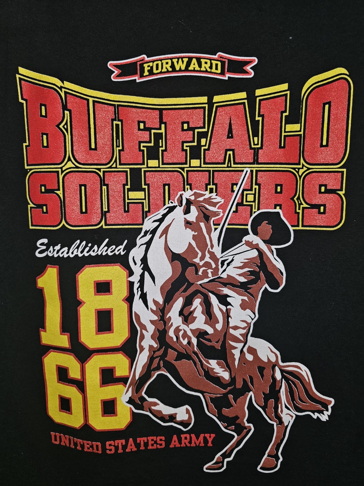 Buffalo Soldiers MC Large Mens Black Double-sided Graphic Logo Tshirt