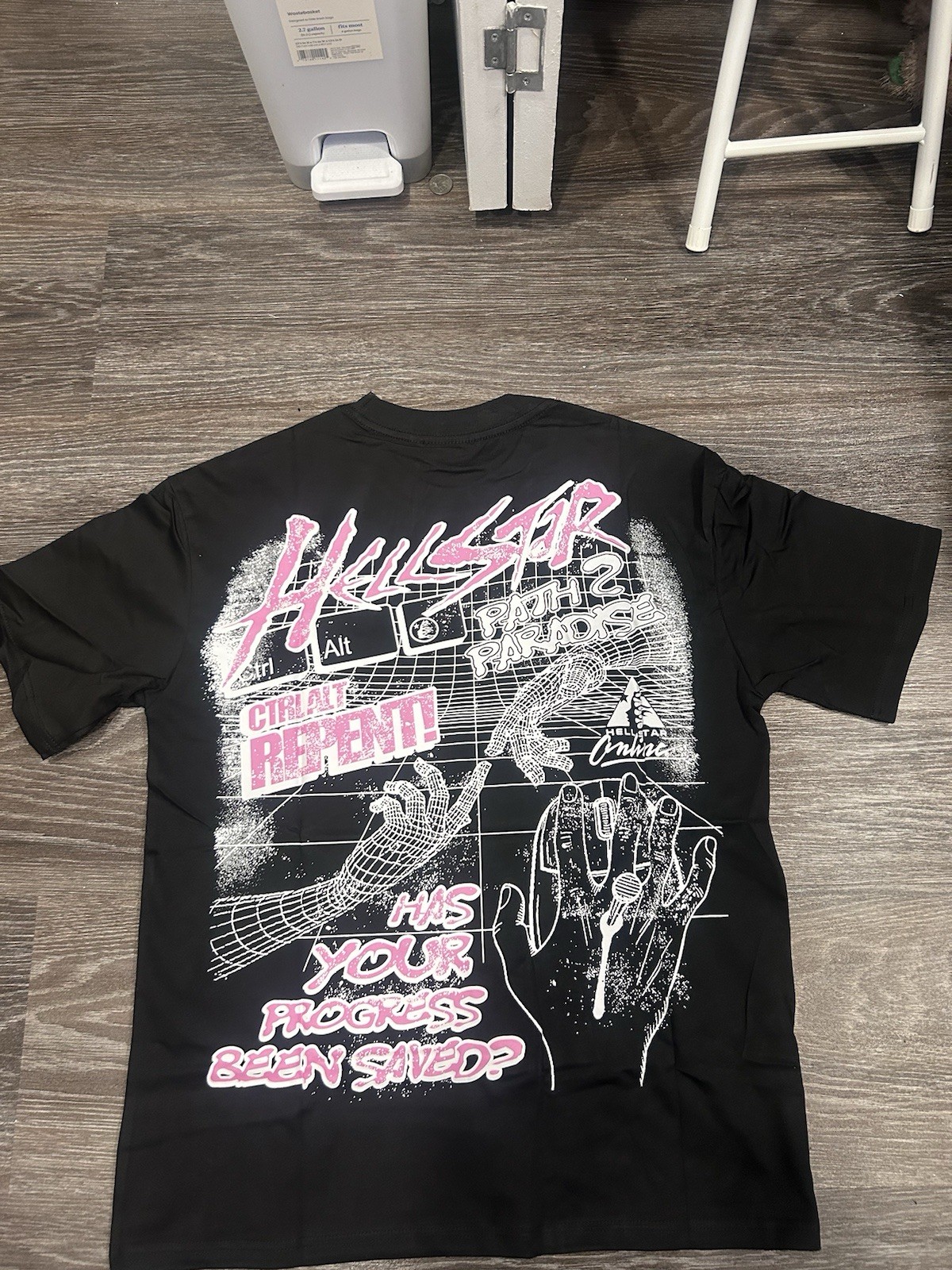 HELLSTAR Black “has Your progress Been Saved” T-Shirt Men’s Size S