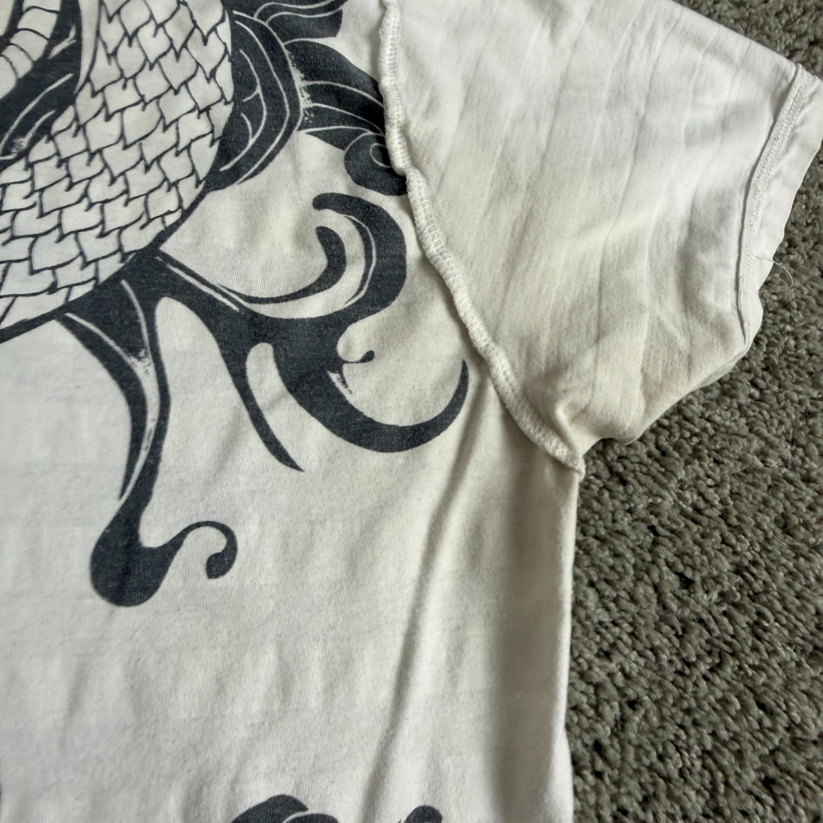 Marc Ecko Shirt Mens Extra Large White Gray Snake Reversible Print READ