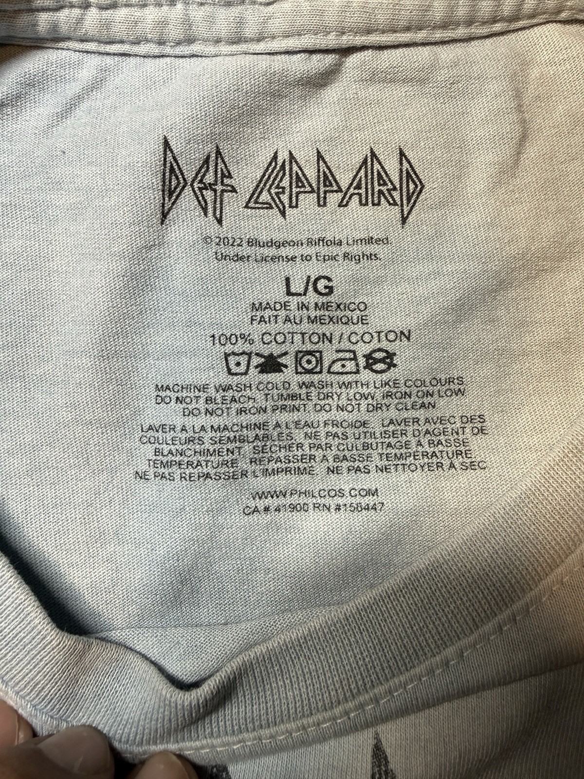 Def Leppard High N Dry Graphic Logo Gray/Beige Cotton Tee L/G brand new w/o tags