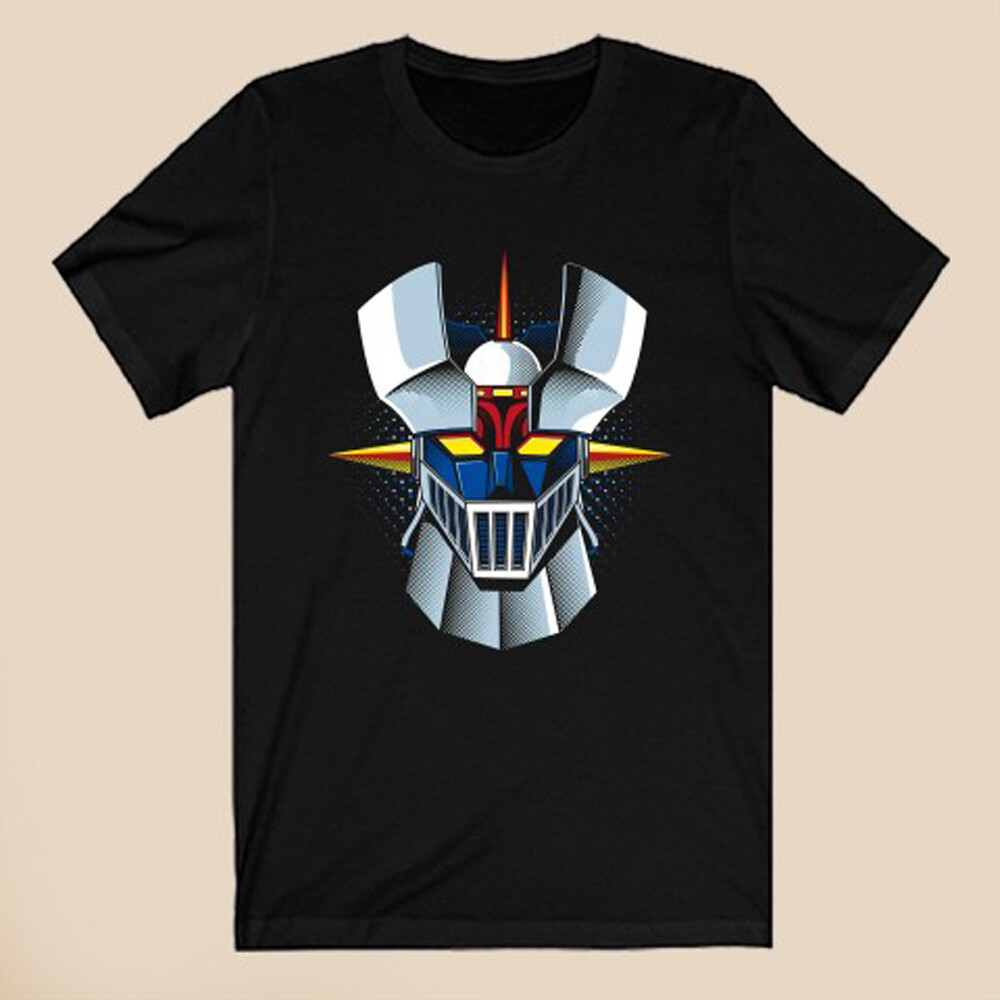 Mazinger-Z Shin Robot Head Men’s Black T-Shirt Size S-5XL