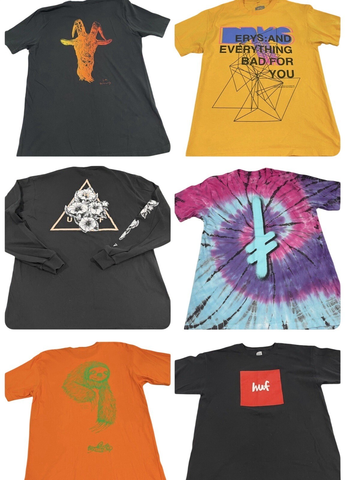 Mens Skater T-Shirt Lot size L HUF MSFTSrep Welcome Skateboard Streetwear Grunge