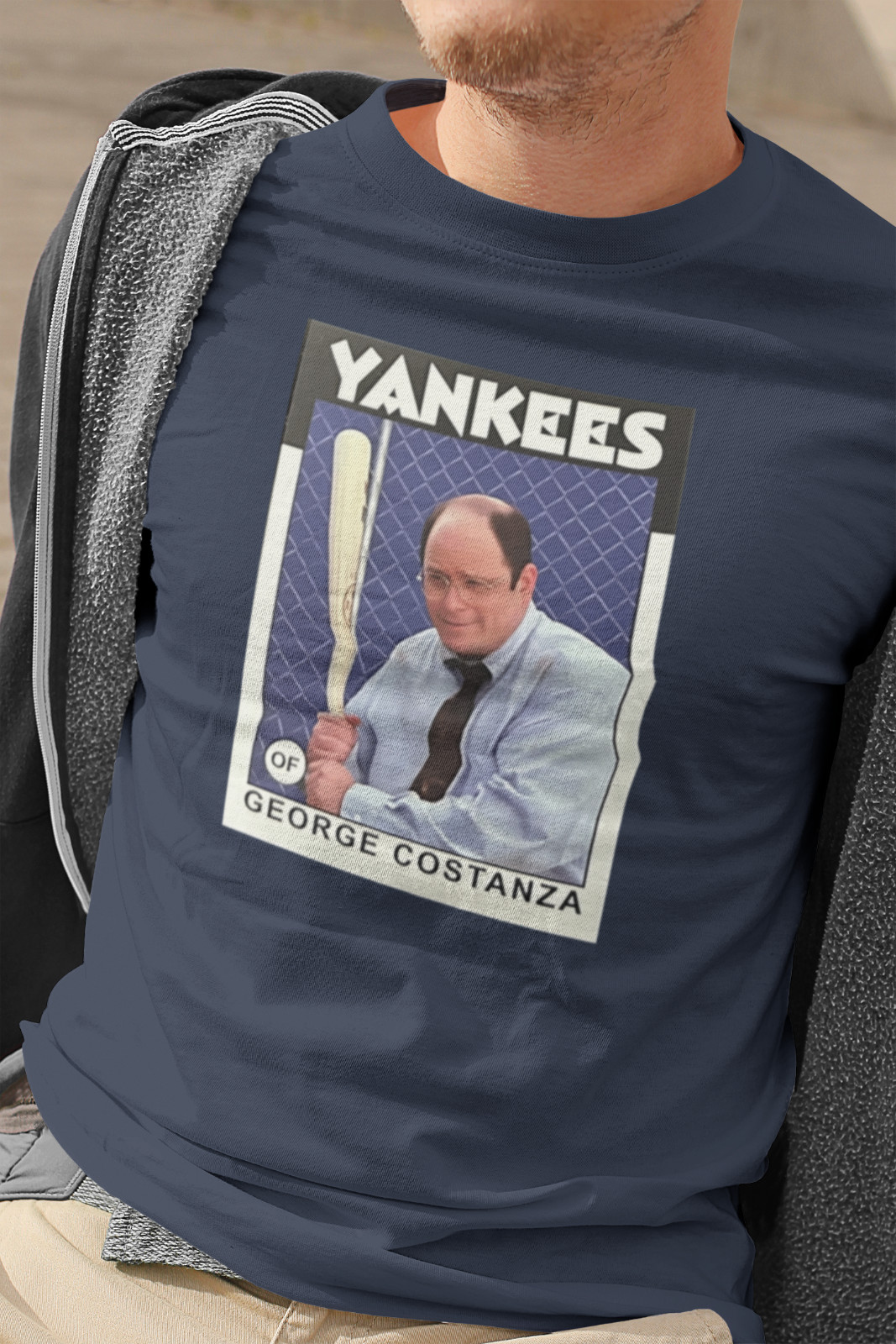 George Costanza Yankees Baseball Card T-Shirt – Unisex – Seinfeld, 90’s TV Fans