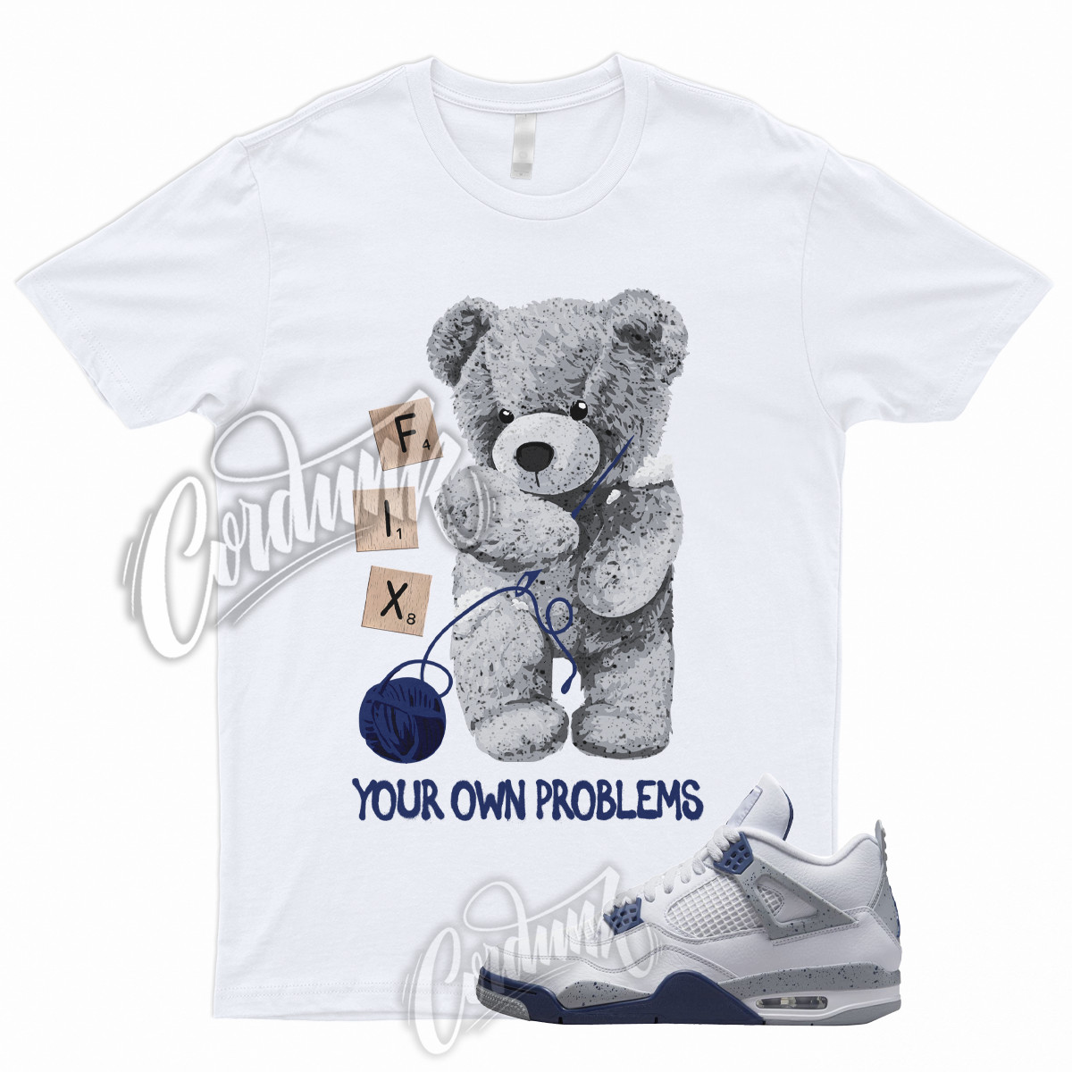 FIX T Shirt for 4 Retro White Midnight Navy Georgetown Light Smoke Grey Red