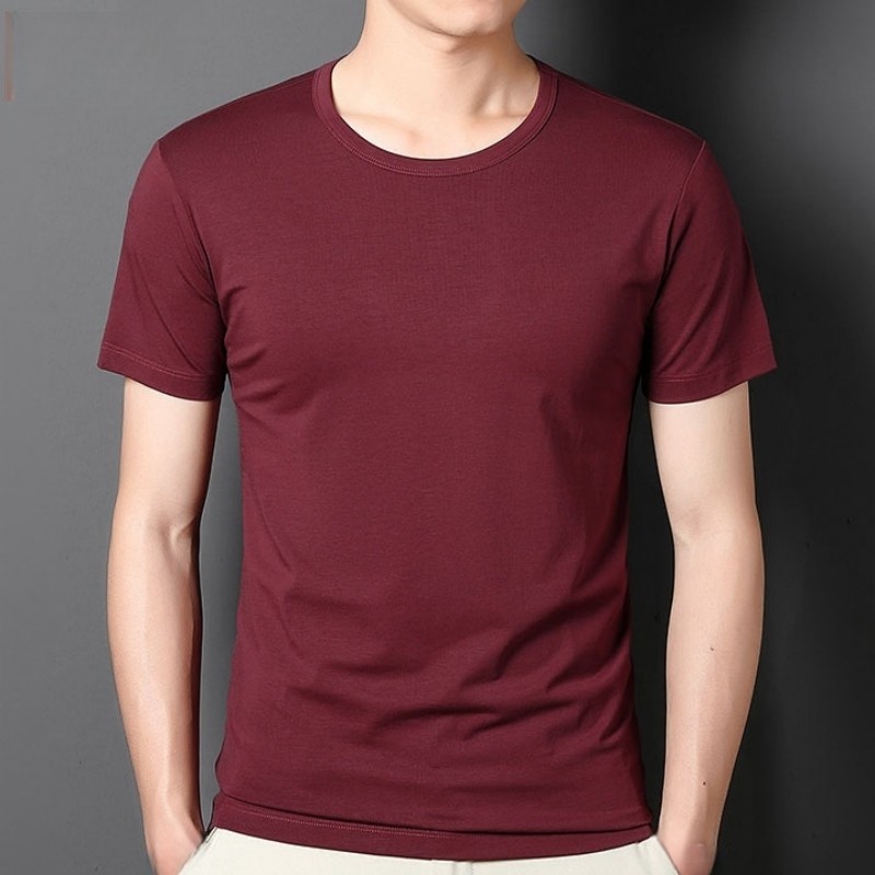 Universal Men’s Polyester Fiber Plain Crew Neck Tee Short Sleeves T-Shirt M-5XL