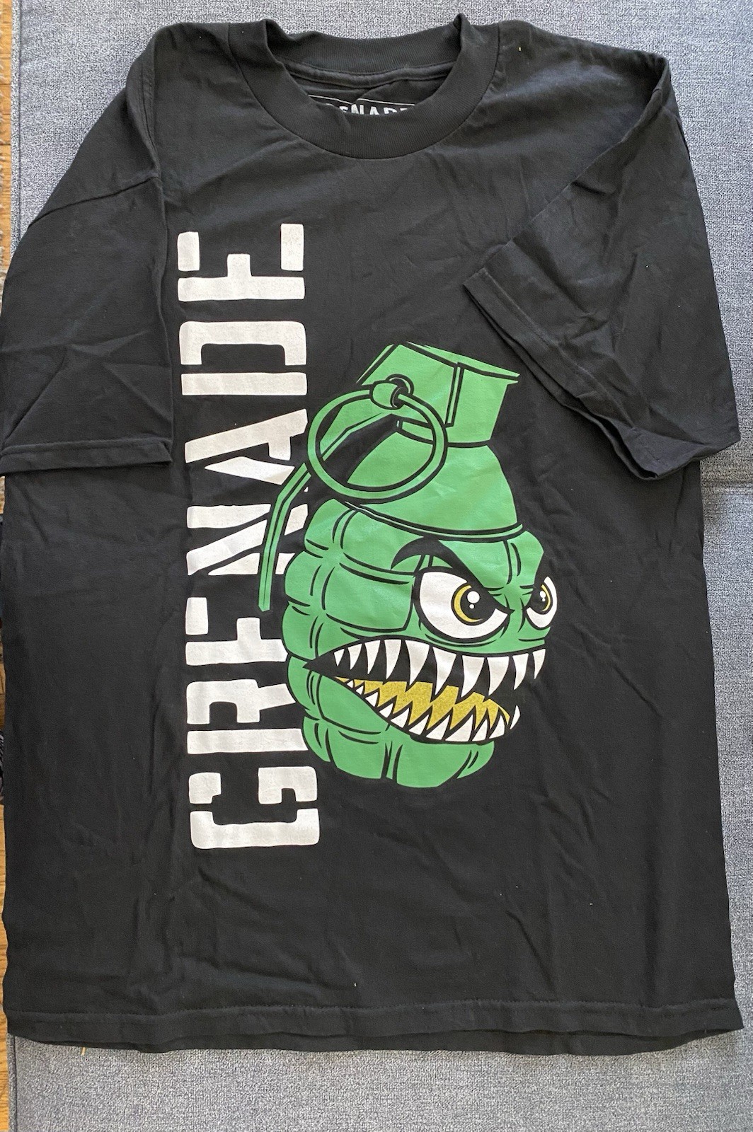 Grenade T-shirt, Short Sleeve Men’s, Size L Black Cotton