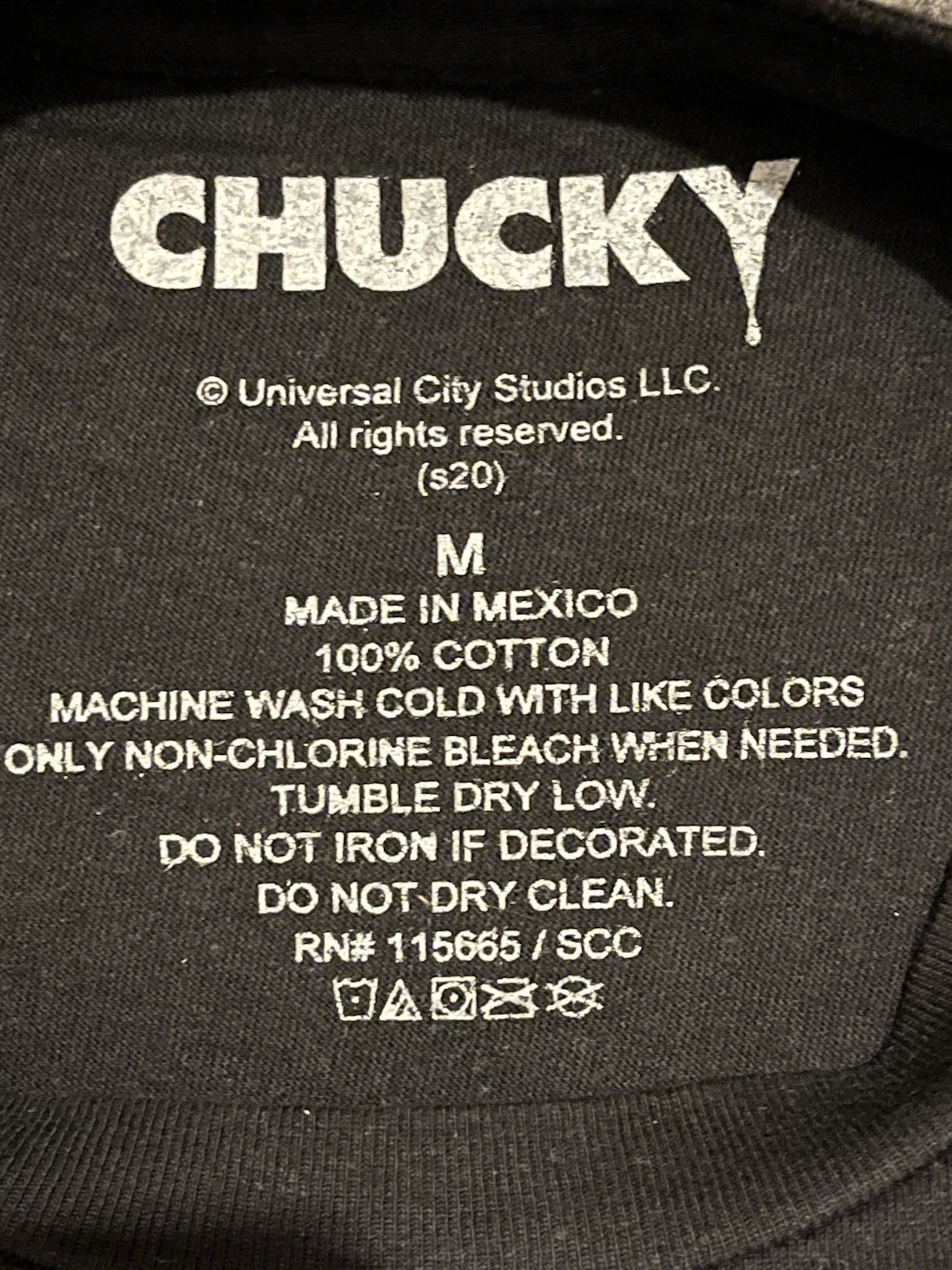 Chucky I’m Your Friend To The End Graphic Tee Men’s Crew Neck Black M