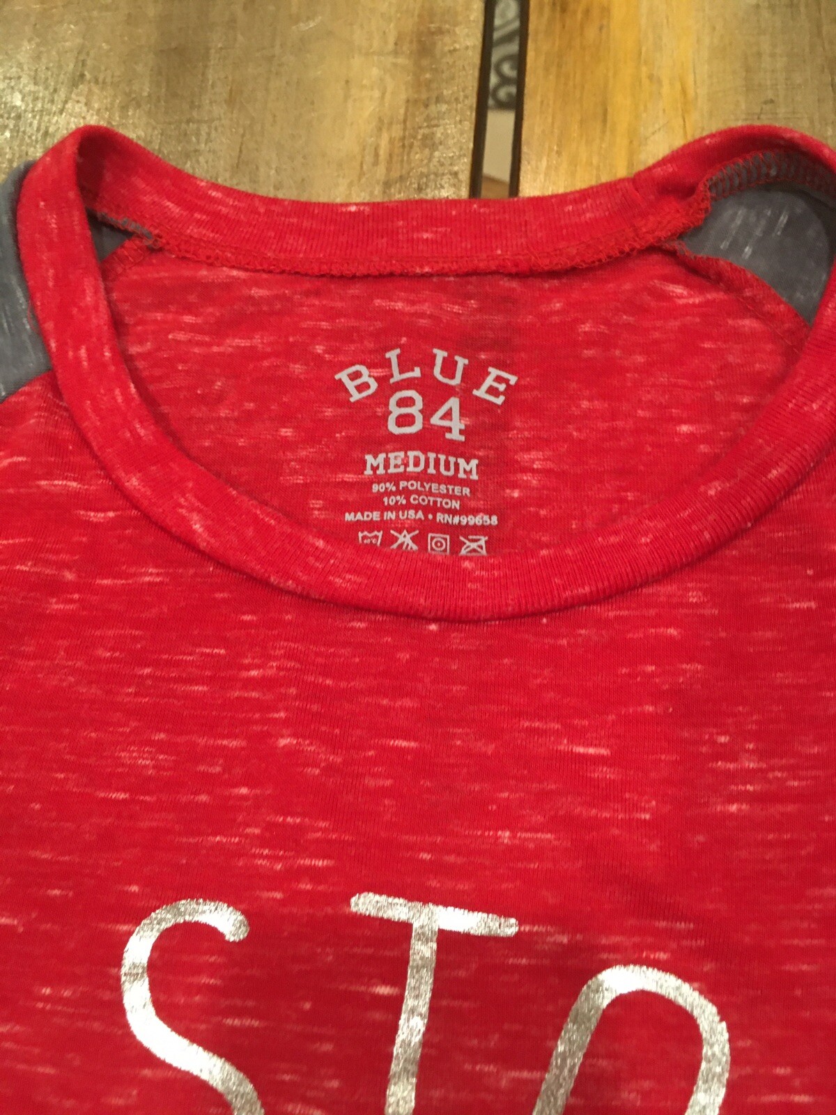 Juniors Blue 84 NC State Wolfpack Sunrise Foil Short Sleeve Tee Size Medium NWT
