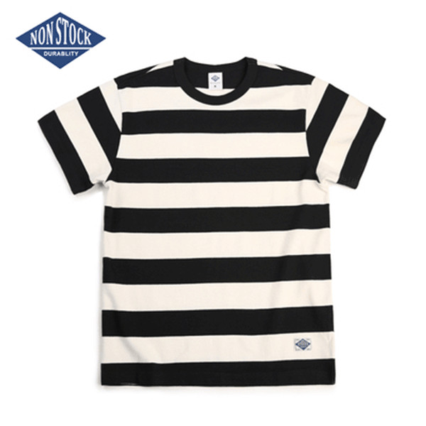 NON STOCK Retro Men’s Striped Short Sleeve T-Shirts Basic Cotton Casual Shirt