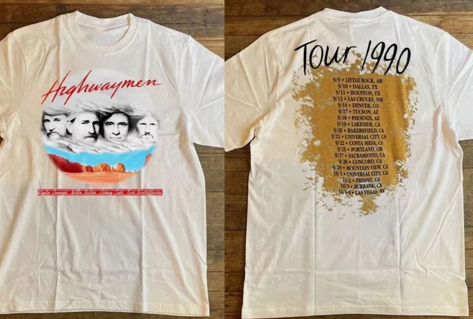 Rare The Highwaymen band Tour White Unisex Adult T-Shirt BT1104