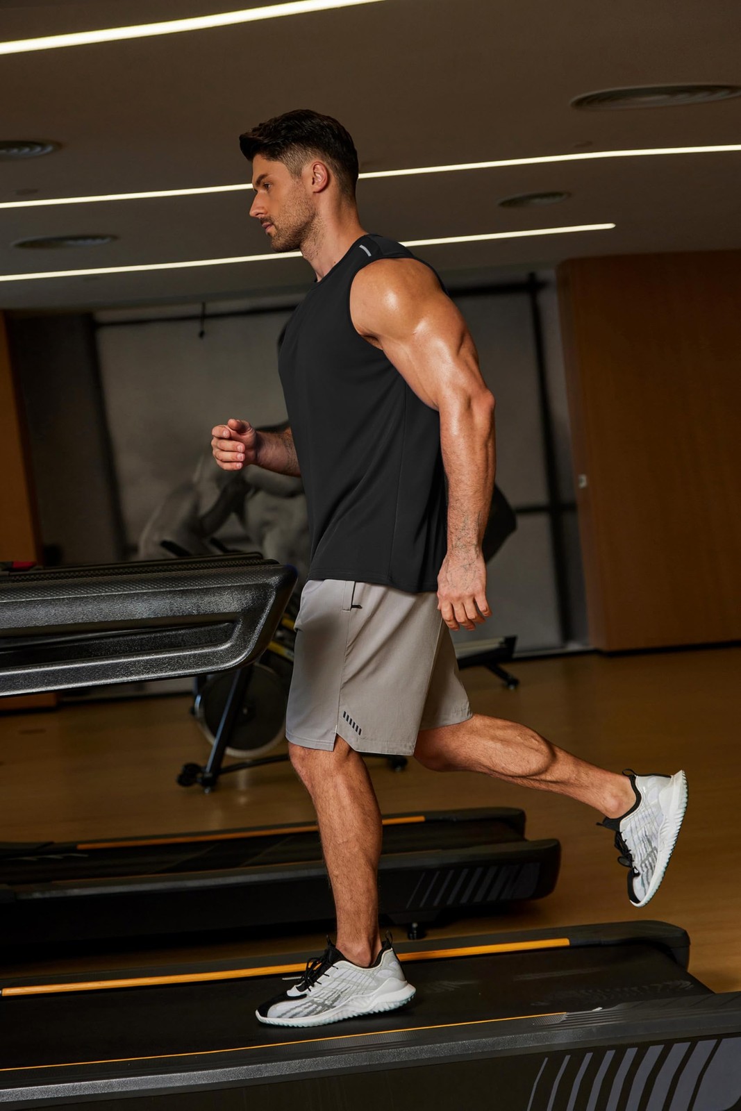 Mens Quick Dry Workout Tank Tops Mesh Gym Muscle Shirts Athletic Running T-Shirt