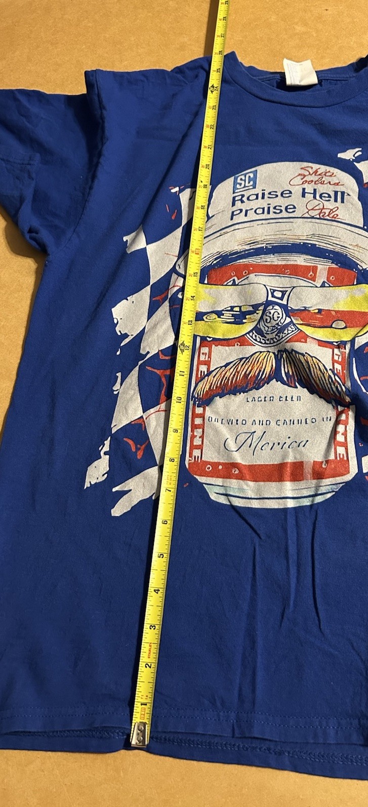 Dale Earnhardt Budweiser Raise Hell Praise Dale Shirt Men Medium Blue Port Co.