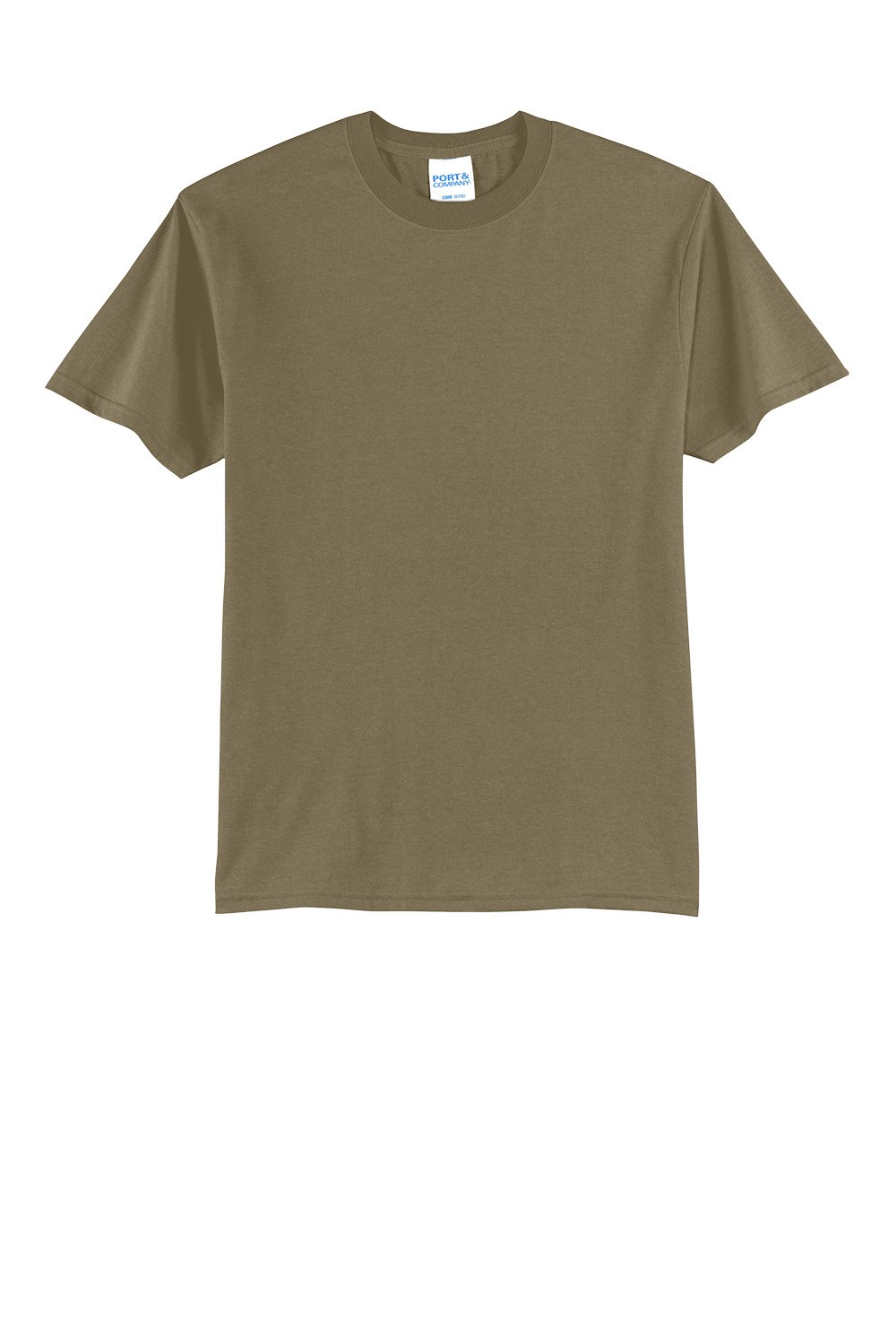NEW-COYOTE BROWN-BLANK TEE-50/50/PRE SHRUNK-T-SHIRT-IN STOCK-PORT & CO-ALL SIZES