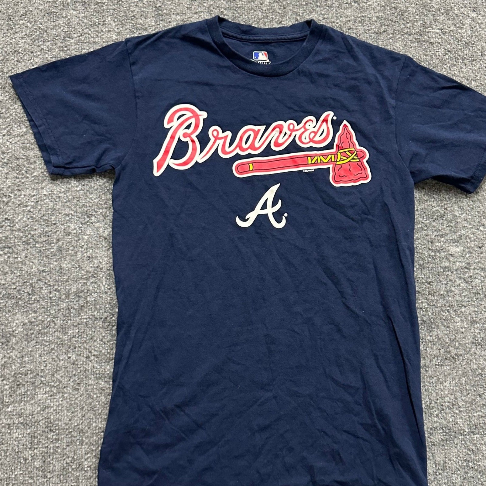 MLB Genuine Merchandise,T-Shirt,Mens,Size S Navy Blue Atlanta Braves Graphic Tee