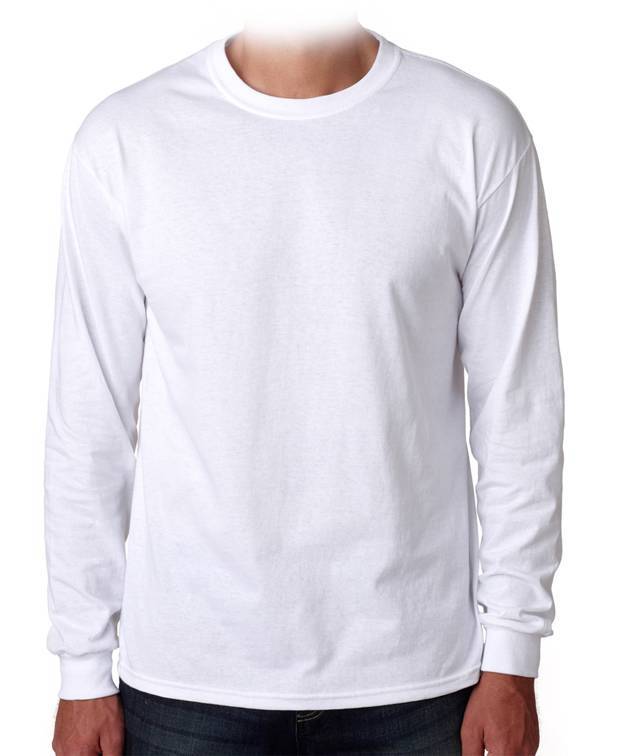 New Men AAA White Plain Long Sleeve T-Shirt Working Quality Tee S M L XL 2XL 3XL