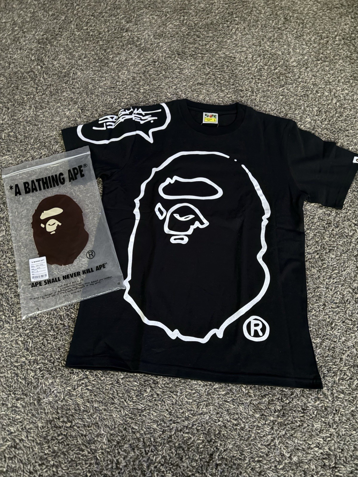 A Bathing Ape BAPE Men’s L Cotton Graphic Logo Crew Neck Tee Lot of 3