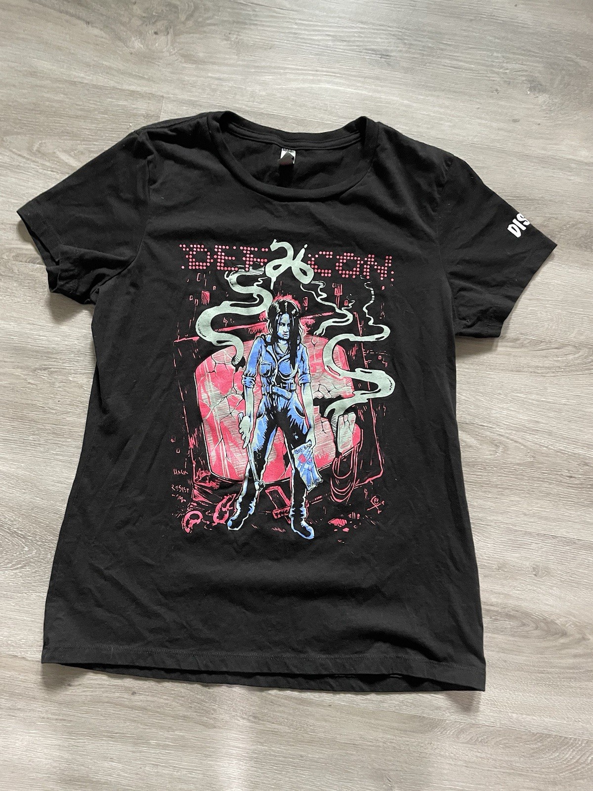 Def Con 26 Black Graphic T Shirt Disobey Size L