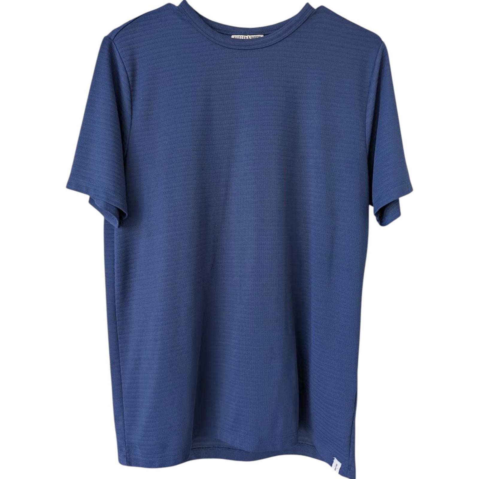 Hudson & Barrow Men’s Navy Blue Knitwear T-Shirt M Short Sleeve Luxe Stretch