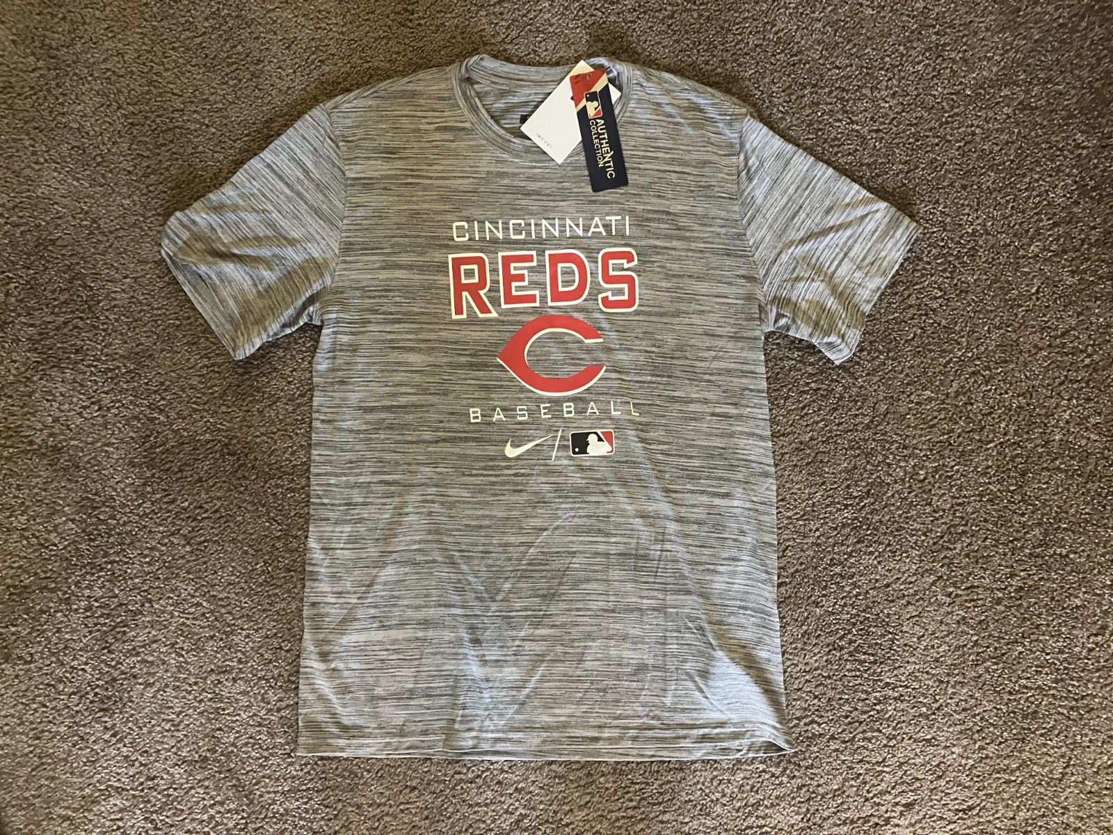 Cincinnati Reds Nike Grey Dri-Fit MLB Baseball Shirt – Size Men’s Medium