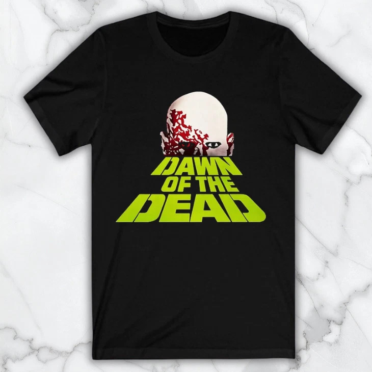 Dawn of The Dead Horror Movie Men’s Black Graphic T Shirt Freeships