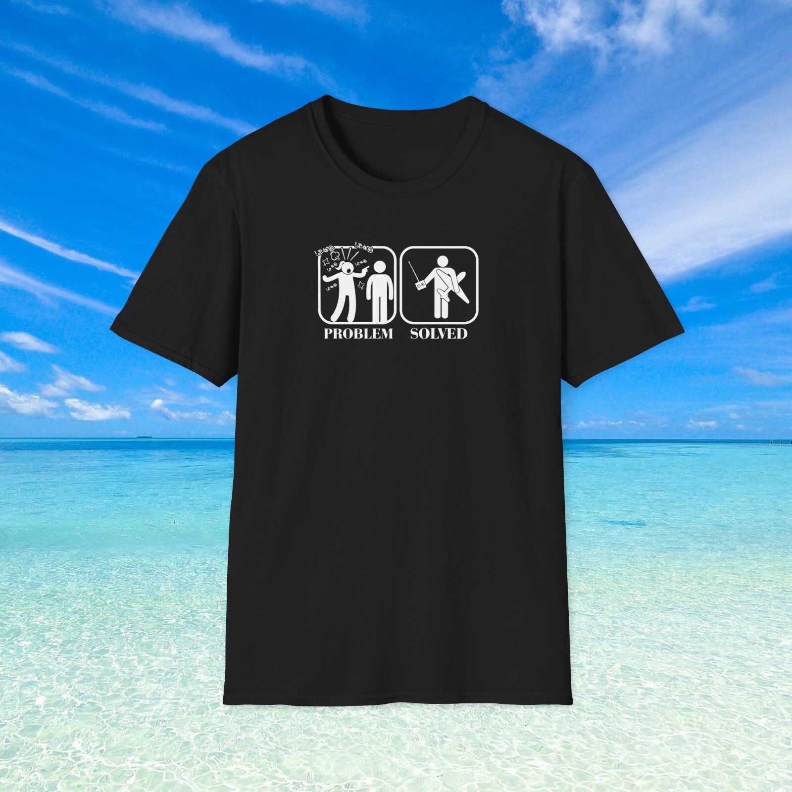 RC Planes Problem Solved Men’s Black Color Funny T-Shirt Sizes S to 5XL