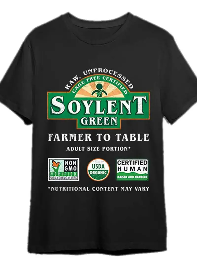 Ultra-Soft Soylent Green Farmer to Table – Creative Print T-Shirt, Comfort-Fit