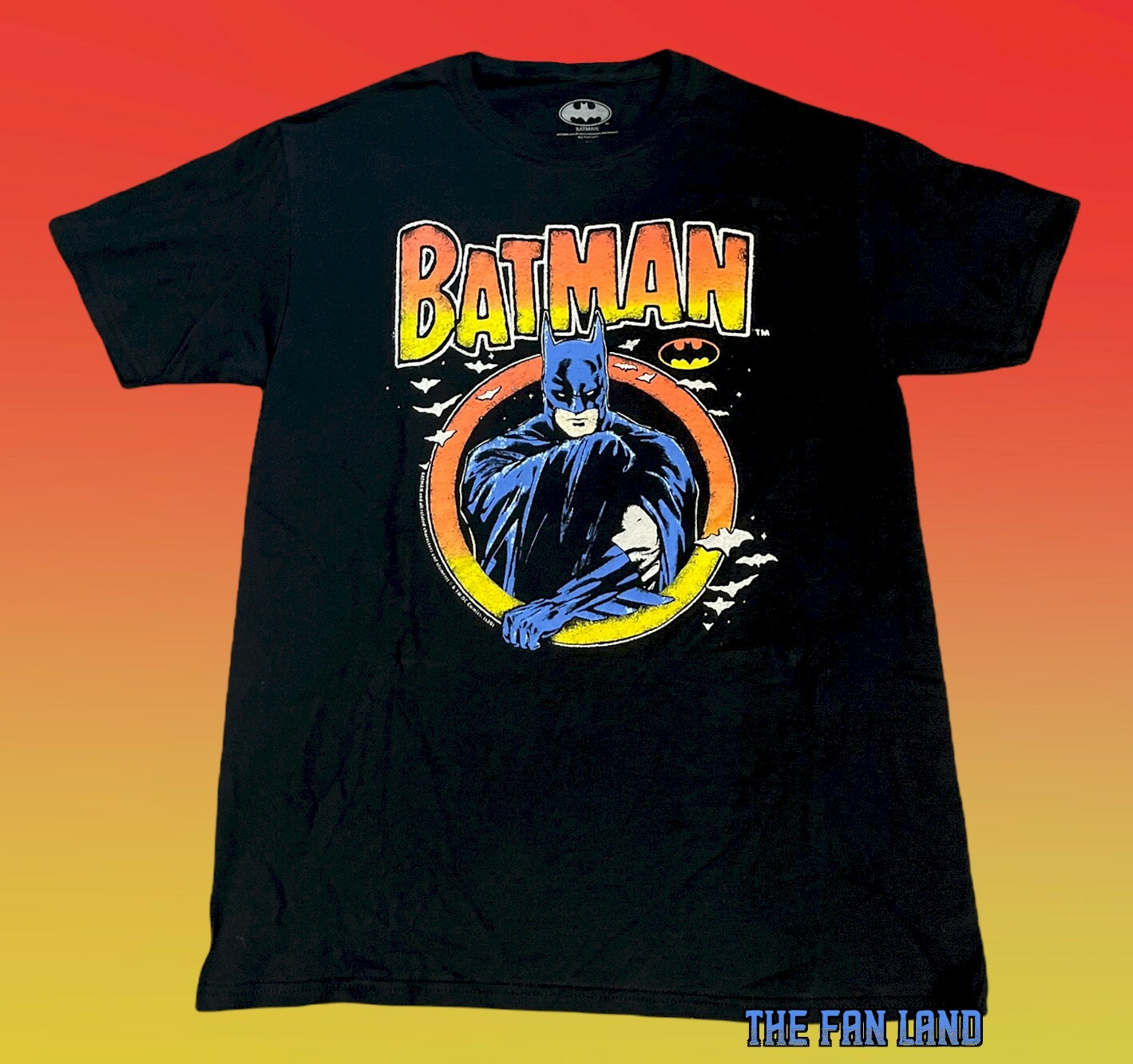 New DC Comics Batman Classic Cartoon Vintage Black Mens T-Shirt