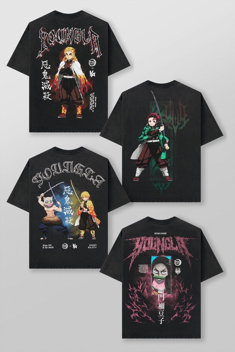 YOUNGLA-4266- DEMON SLAYER: KIMETSU NO YAIBA-CHARACTER TEES-Nichinin Sword- XL