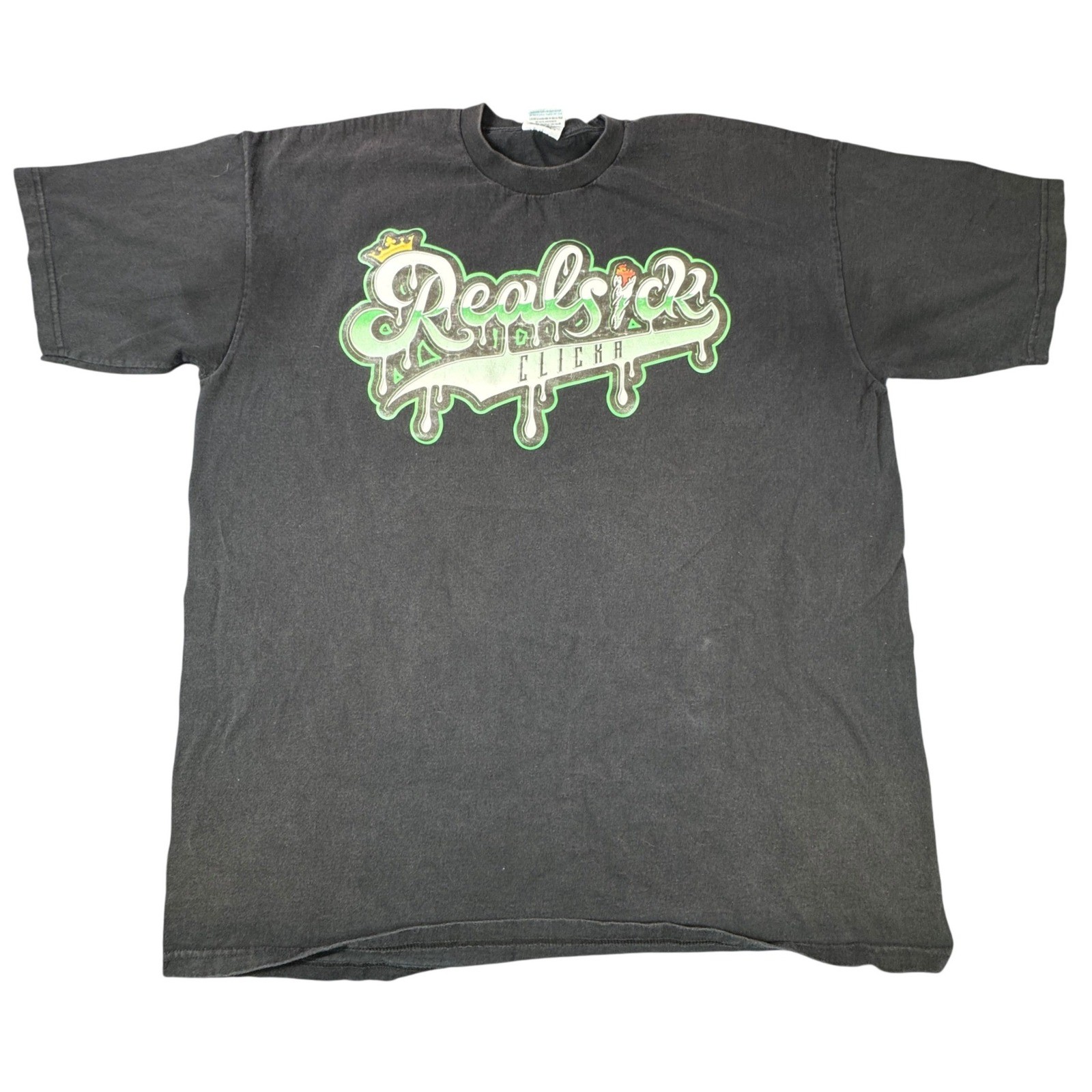 Real Sick Click Graphic Pro Club T-Shirt Mens 3XL Tall Black Heavyweight Hip Hop