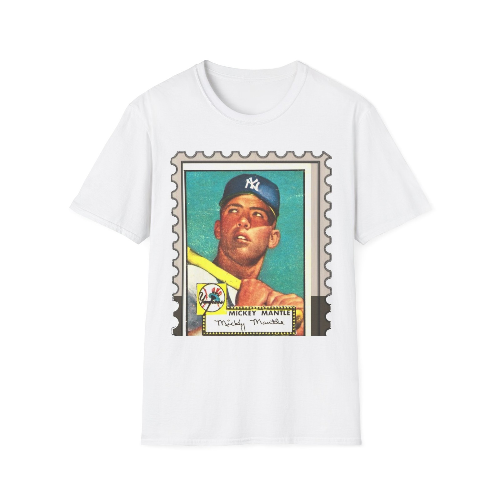 Mickey Mantle Baseball Card Photo Art Baseball Team T Shirt, Unisex Tee Sports