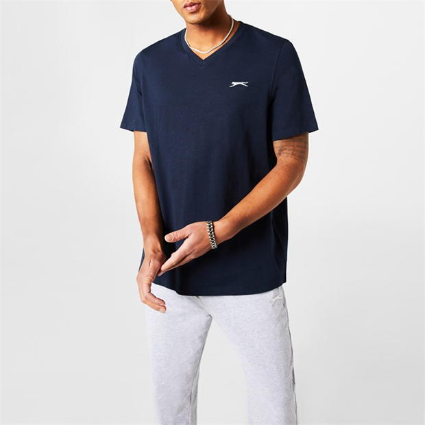 Mens Slazenger 100% Cotton V Neck T Shirt XS S M L XL XXL 3XL 4XL BNWT