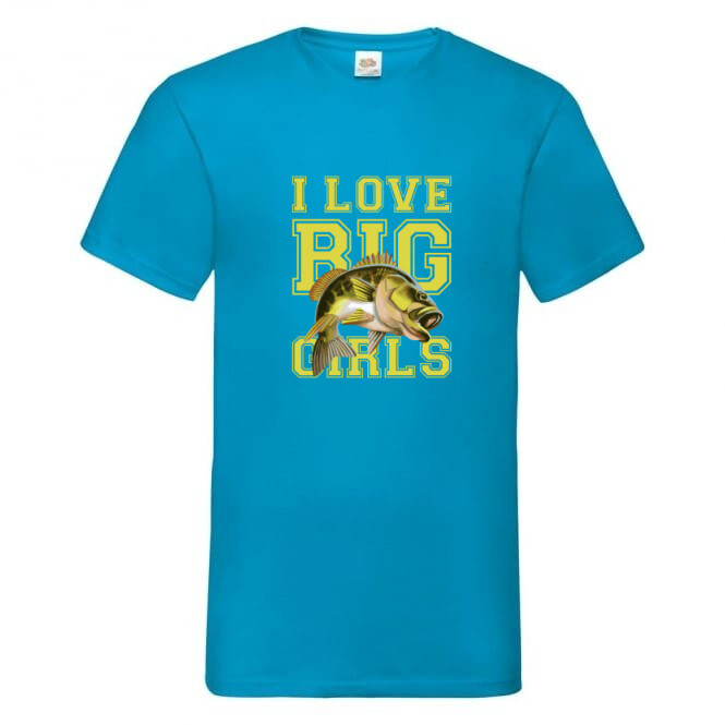 Fishing I Love Big Girls Fish Humour Novelty T Shirt Various Colours And Sizes
