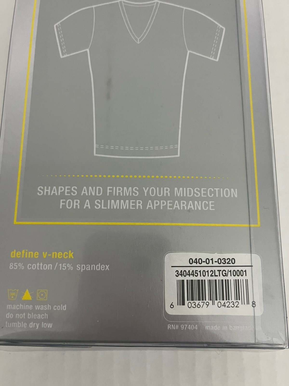 Evolve Define Shapewear V-Neck Tee T-shirt Men’s L 42-44 White NEW