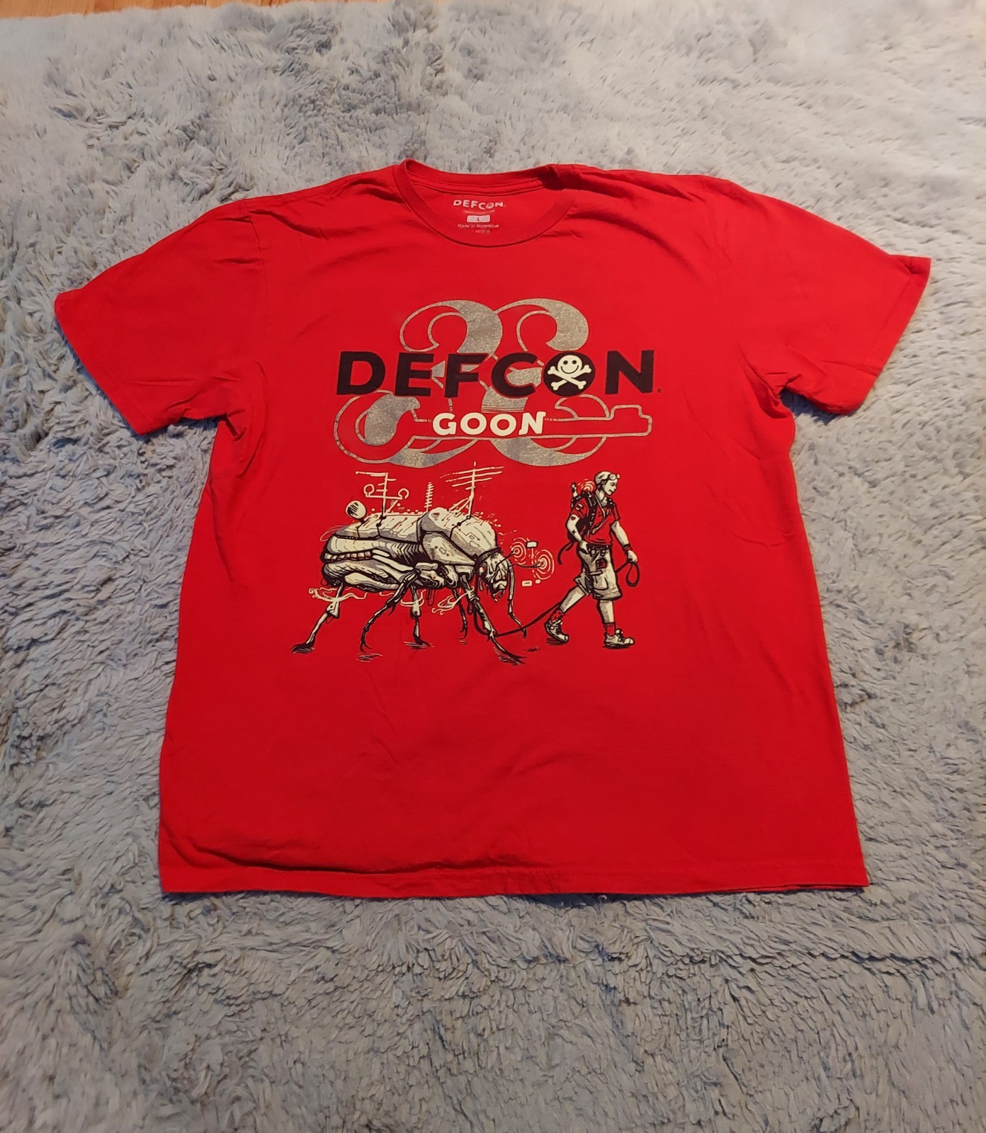 Defcon Goon Hacking Conference Tee Shirt Mens Large Red Graphic