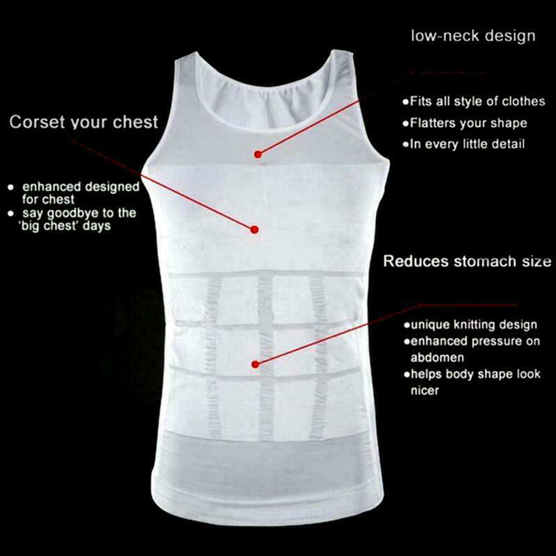 Men’s Slimming Body Shaper Vest Abs Abdomen Compression Shirt Workout Tank Tops