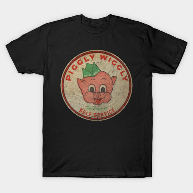 Retro Piggly Wiggly Style T-Shirt Vintage Pig Grocery Store Fan Gift Unisex Tee