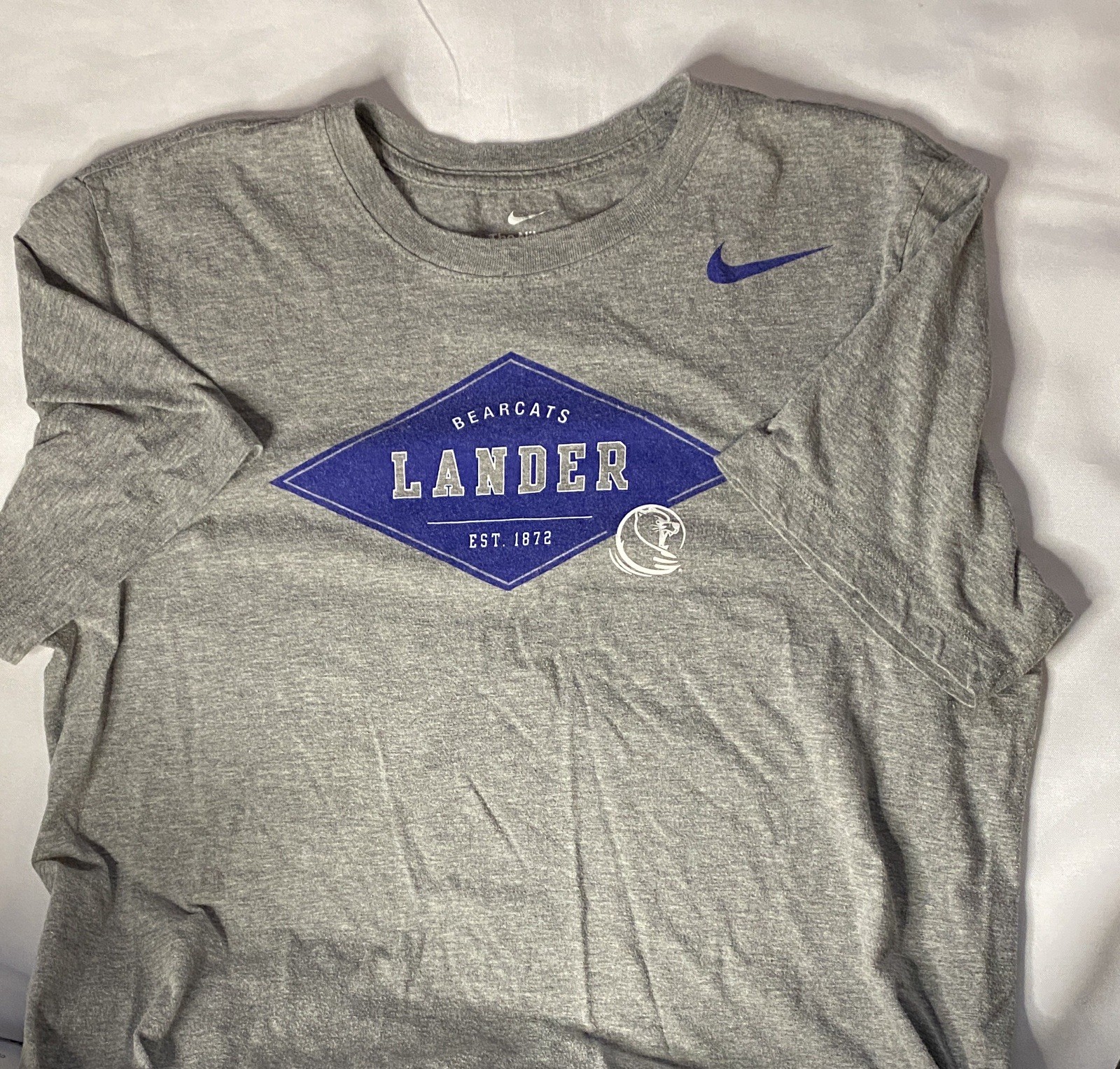 Nike T-shirt Men Bearcat Lander Gray And Blue Size M