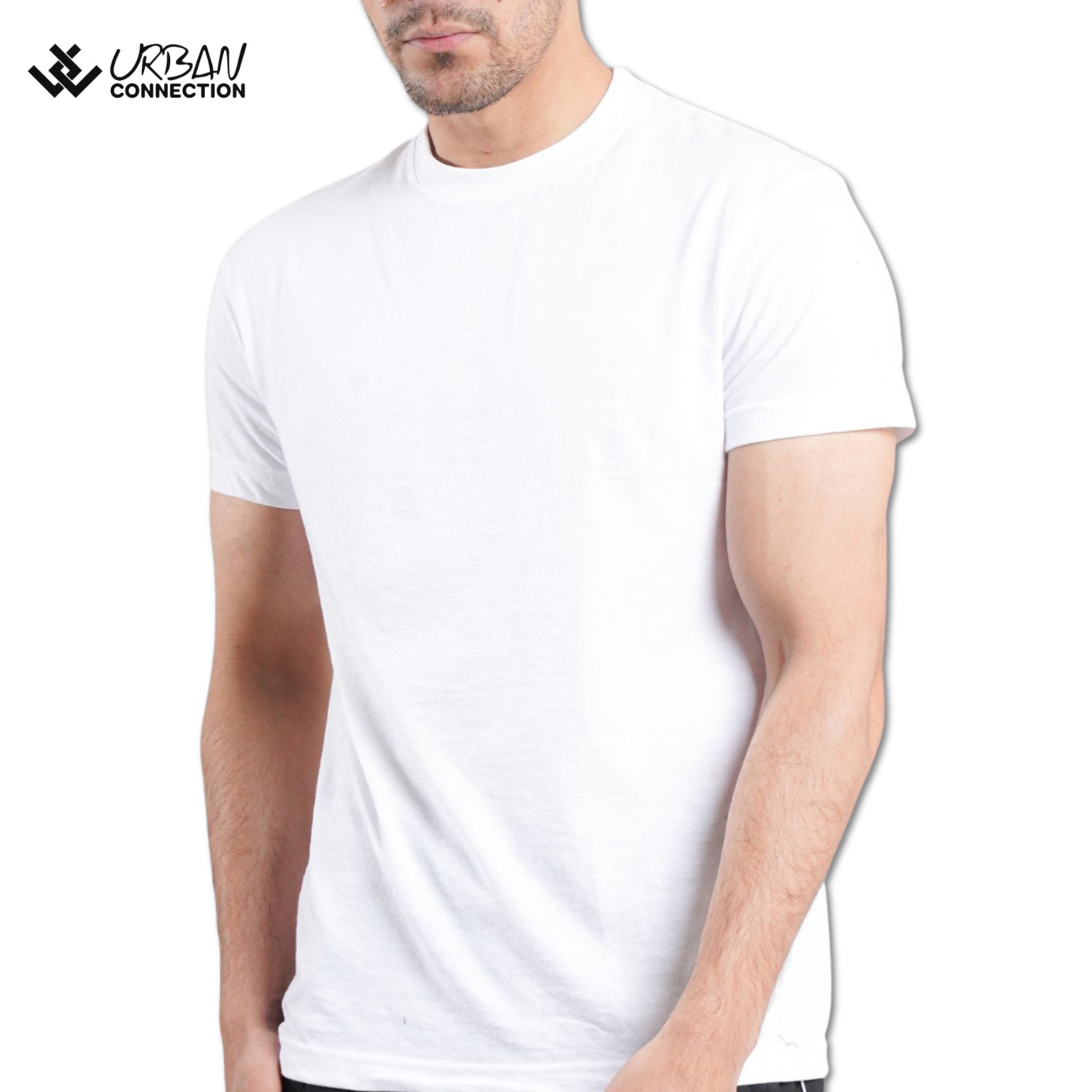 Pack of 12 Shirts | White Crew Round Neck T-Shirt | Urban Connection | Small-6XL