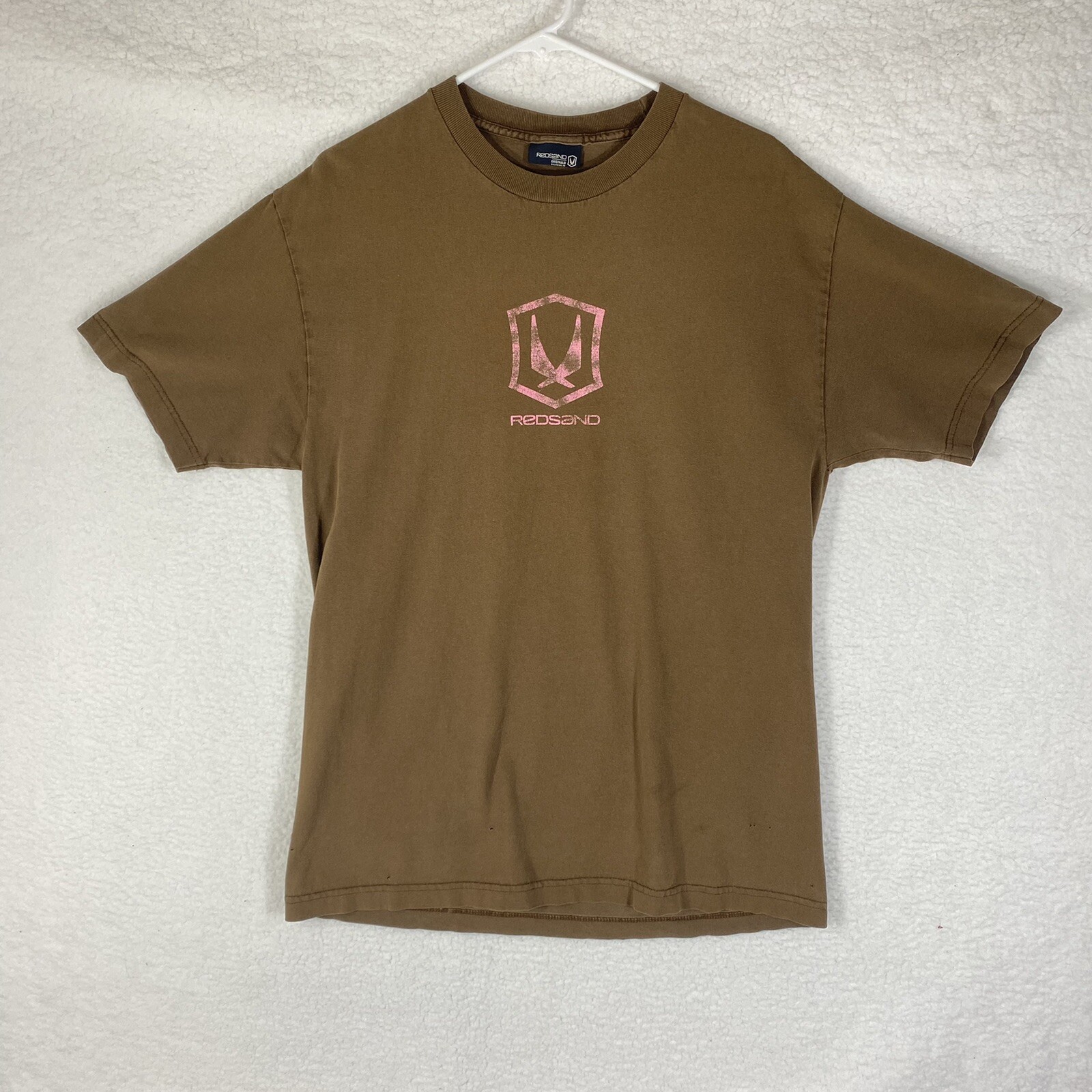 Vintage y2k Redsand Brown T-shirt Surfer Skater Logo Distressed No Tag MEASURED