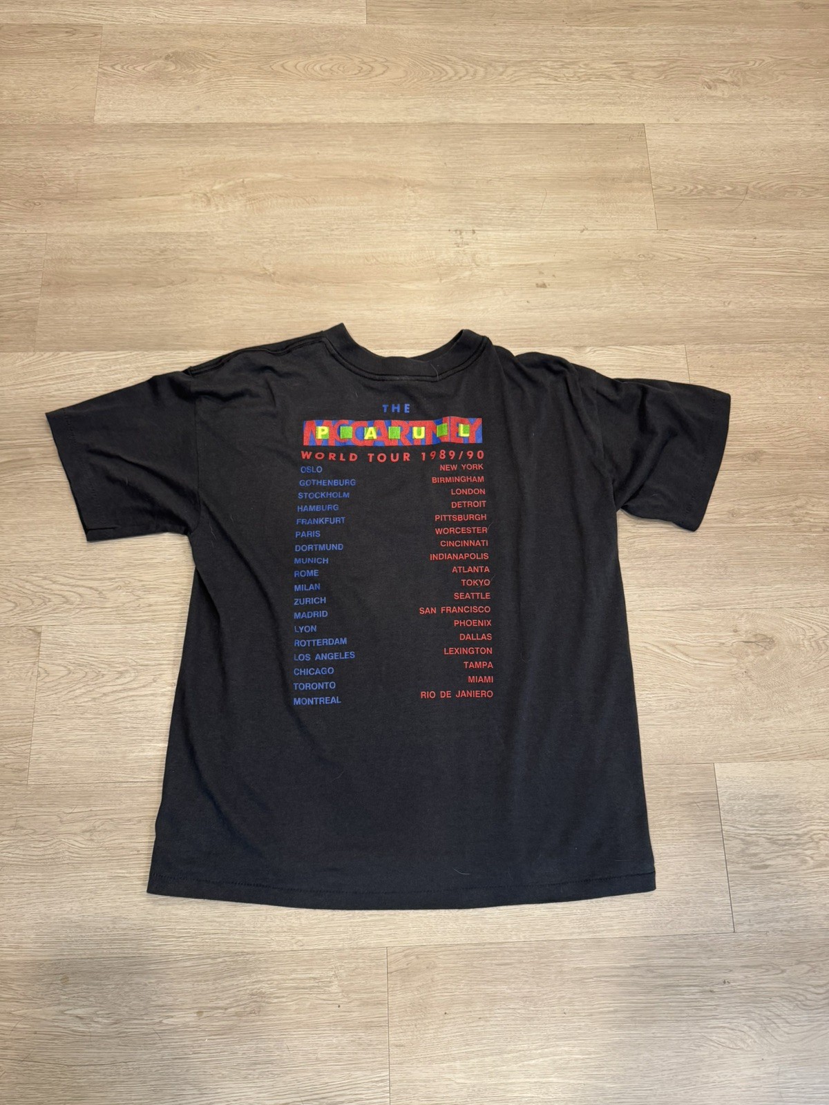 Vintage Paul McCartney T Shirt XL Black 1989-90 World Tour Concert Faded Thin